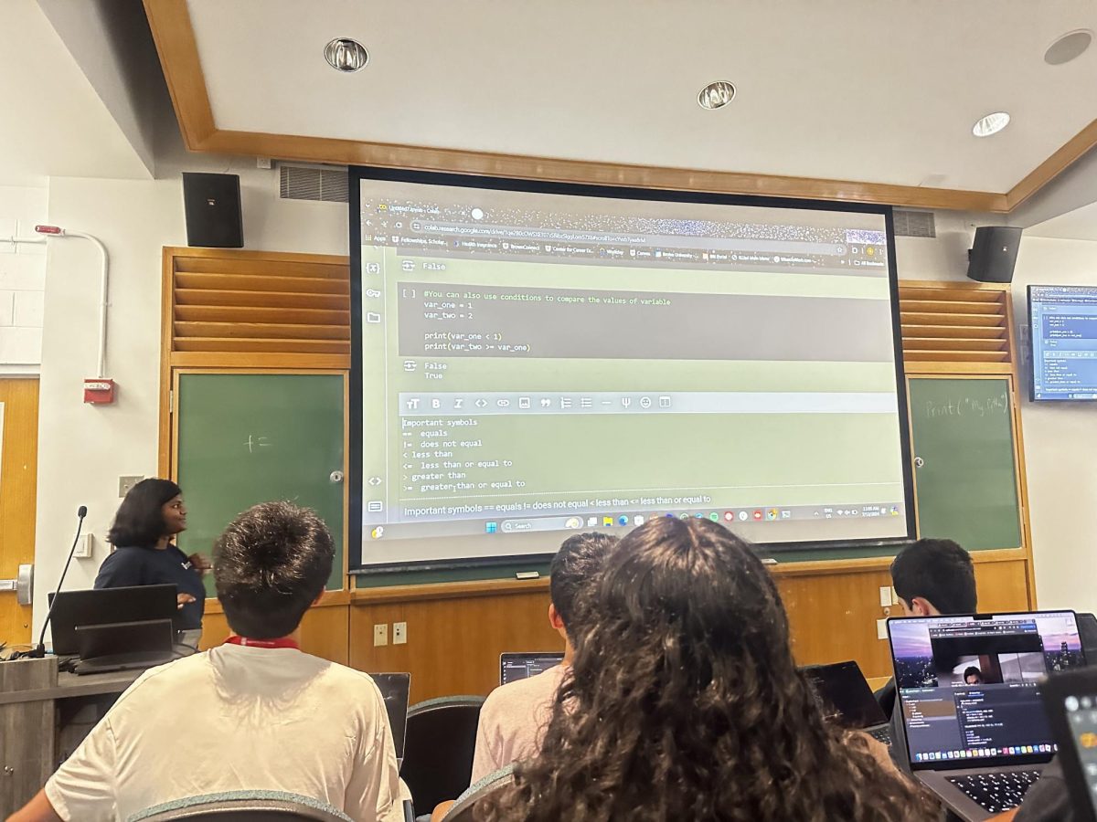 Students learn how to program in Python.