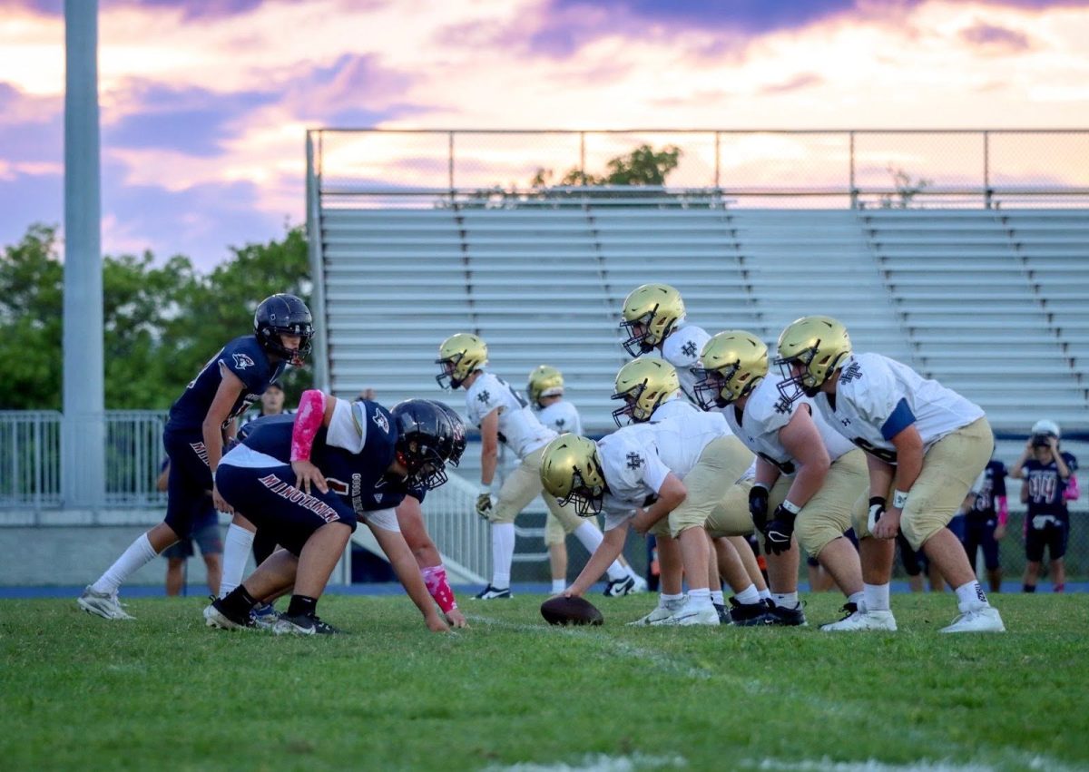 The Tigers prepare to run a play at last Thursday's game against Cocoa Beach. 