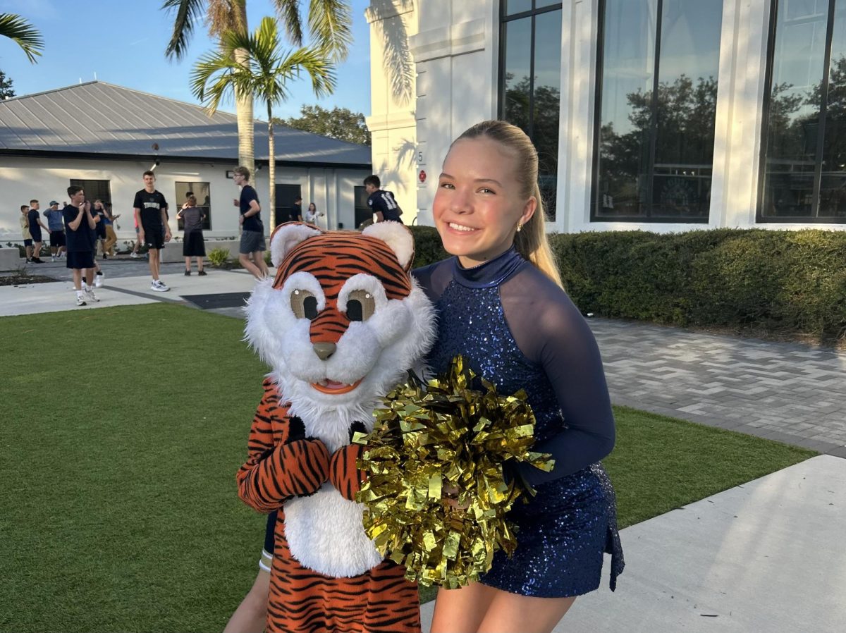 Freshman Maddy Reeve made the transition form gymnastics to cheerleading.