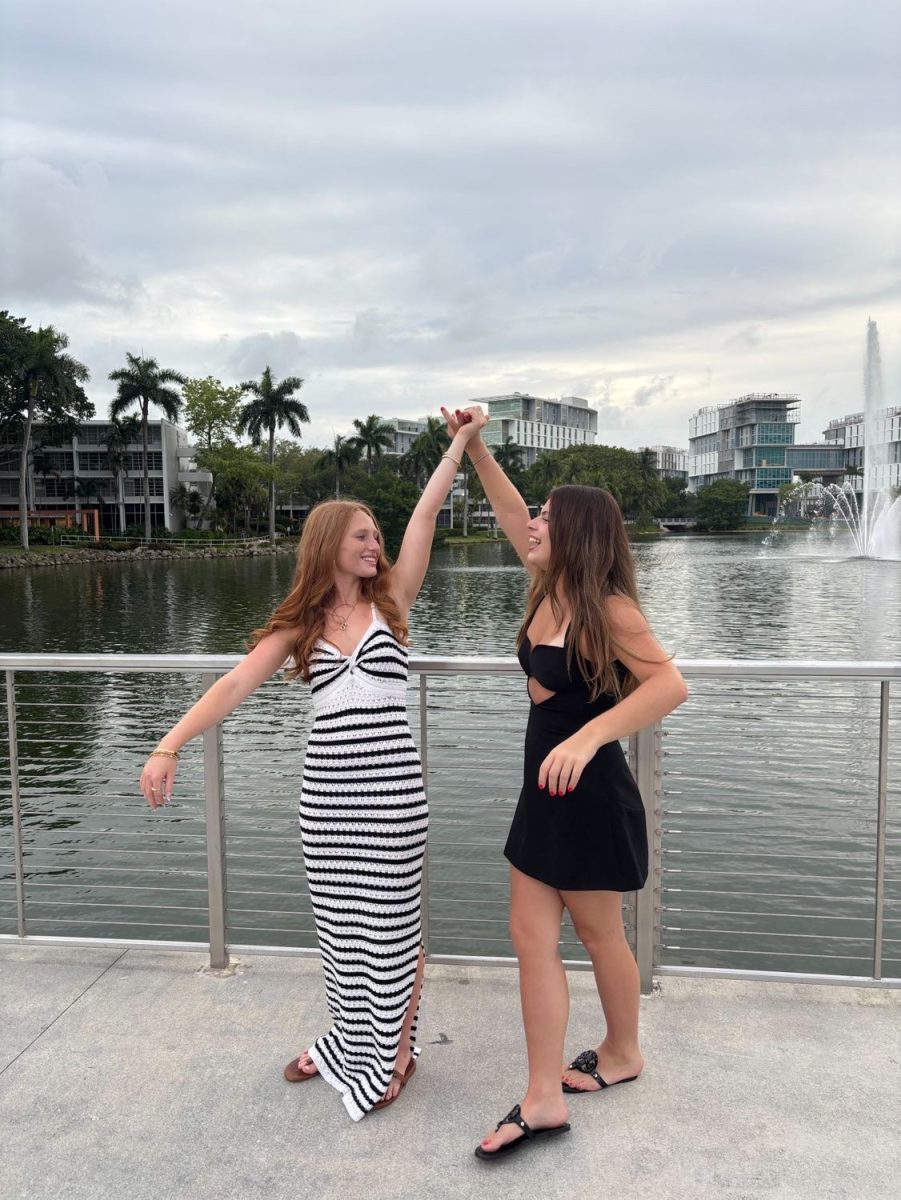 Sadie Chaney enjoys her time at the University of Miami with some new friends.