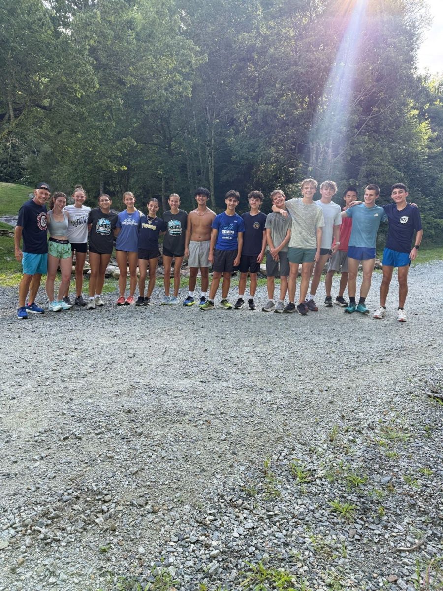 The Tigers complete an eight-mile run during their training trip in North Carolina.